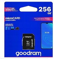 Cartao Memória GoodRam Micro SD 256GB class 10 + Adaptador