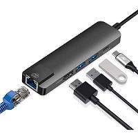 Adaptador USB-C para HDMI/ RJ45/ USB 3.0 / SD / microSD