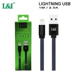 Cabo USB 2.0 Lightning iPhone 5/6/7  2A 1M – LI053 – Azul