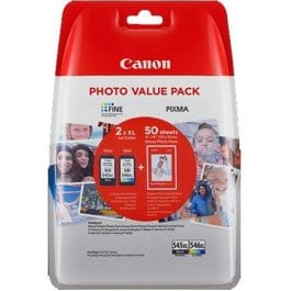 Tinteiros Canon Pack PG545XL + CL546XL + 50 Folhas