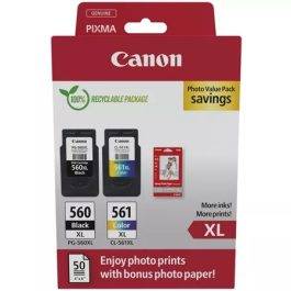 Tinteiros Canon PG-560XL/CL-561XL + 50 Folhas de Papel Foto