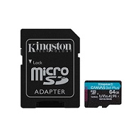 Cartao Memoria Kingston Micro SDXC 64GB Canvas Go Plus 170R A2 U3 V30 Card + ADP
