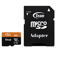 Cartao Memória Team Group Micro SD  64GB class 10 + Adaptador