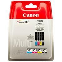 Tinteiros Canon CLI551 Pack Cyan + Magenta + Yellow +Black