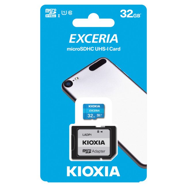 Cartao Memória Kioxia Micro SD 32GB class 10 + Adaptador