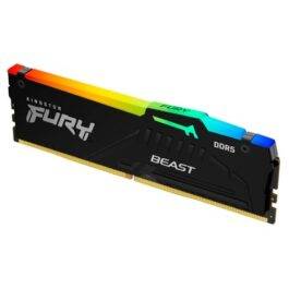 Memória Kingston DDR5 16GB 5200MT/s CL40 DIMM FURY Beast RGB