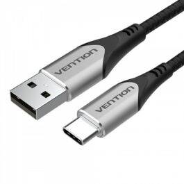 Cabo Usb 2.0 para Type-C 3A 60W Revestido de nylon trançado (1.5mt Cinza)