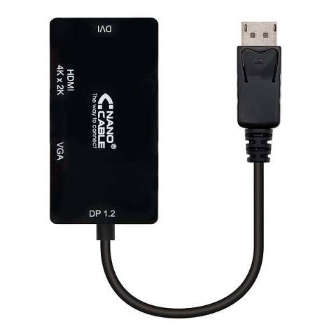 Adaptador Displayport Dock 3 em 1 para HDMI+VGA+DVI