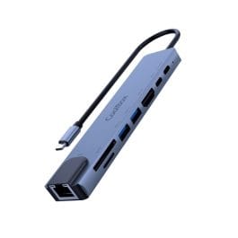 Adaptador Coolbox MiniDock C81 USB-C – 1x HDMI 4K, 2x USB 3.2 Gen1, 1x USB-C PD, 1x USB-C, 1x SD, 1xMicroSD/TF, 1x RJ45