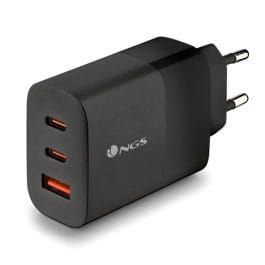 Carregador NGS 65W Ultrarrapido GaN – 2 USB-C y 1 USB-A  – Color Negro